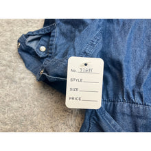 Load image into Gallery viewer, Womens Blue Chambray Denim Shirt Dress Long Sleeve Tie Waist Midi Casual