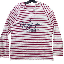 Load image into Gallery viewer, Huntington Beach Shirt Womens Medium Hooded Beachy Coastal Everyday Streetwear