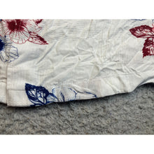 Load image into Gallery viewer, Americana Hibiscus American Flag Button Down Shirt White Red Blue Patriotic XL