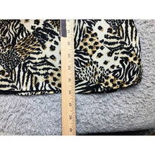 Load image into Gallery viewer, Womens Animal Print Patchwork Short Sleeve Button Down Shirt Black Tan Cream