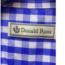 Load image into Gallery viewer, Donald Ross Shirt Mens Medium Blue Gingham Checked Plaid Button Down Thistle