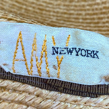 Load image into Gallery viewer, Vintage Amy New York Hat Womens Small Straw Cloche Mod Fashion Bowler