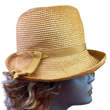 Load image into Gallery viewer, Vintage Amy New York Hat Womens Small Straw Cloche Mod Fashion Bowler