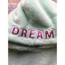 Load image into Gallery viewer, Betsey Johnson Hoodie Womens Medium Mint Green Comfy Fuzzy Rainbow Sequins