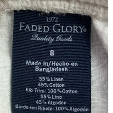 Load image into Gallery viewer, Faded Glory Shorts Womens 8 White Nautical Beachy Coastal Linen Blend Travel