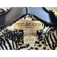 Load image into Gallery viewer, Womens Animal Print Patchwork Short Sleeve Button Down Shirt Black Tan Cream