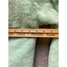 Load image into Gallery viewer, Betsey Johnson Hoodie Womens Medium Mint Green Comfy Fuzzy Rainbow Sequins