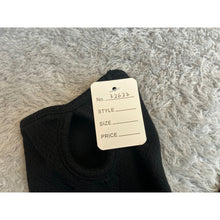 Load image into Gallery viewer, Black Waffle Knit Long Sleeve Top Crew Neck Textured Casual Shirt Womens L