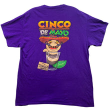 Load image into Gallery viewer, Cinco De Mayo Shirt Mens Large Tequila Worm Purple Advertisement Spell Out