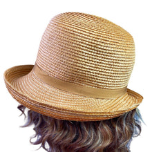 Load image into Gallery viewer, Vintage Amy New York Hat Womens Small Straw Cloche Mod Fashion Bowler