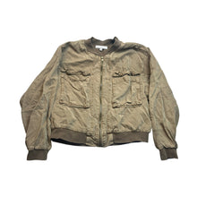 Load image into Gallery viewer, Young Fabulous & Broke Tan Tencel Ruffle Utility Bomber Jacket Womens Medium