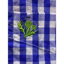 Load image into Gallery viewer, Donald Ross Shirt Mens Medium Blue Gingham Checked Plaid Button Down Thistle