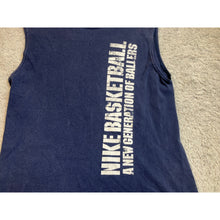 Load image into Gallery viewer, Navy Blue Graphic Sleeveless Tank Top Muscle Tee Mens Sporty Casual Shirt
