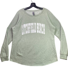 Load image into Gallery viewer, Litchfield Beach Sweatshirt Womens Large Raglan Spell Out Beachy Coastal