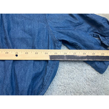 Load image into Gallery viewer, Womens Blue Chambray Denim Shirt Dress Long Sleeve Tie Waist Midi Casual
