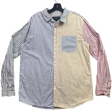 Load image into Gallery viewer, Pacsun Shirt Mens Large Rainbow Stripe Color Block Preppy Academia Streetwear