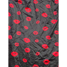 Load image into Gallery viewer, Lip Print Slip Dress Womens 1XL Black Red Kiss AOP Ruffle Lingerie Nightie