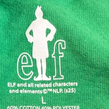 Load image into Gallery viewer, Elf Movie Shirt Mens Large AOP Spell Out Christmas Funny Graphic Festival