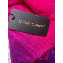 Load image into Gallery viewer, L TOMEN Shawl Womens Ombre Cape Fringe Pink Purple Viscose Blend NWT