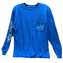 Load image into Gallery viewer, Salt Life Shirt Mens Medium Fishing Long Sleeve Hit Skull Graphic Pocket Blue