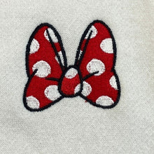 Load image into Gallery viewer, Disney Parks Sweatshirt Womens Small Minnie Mouse Full Zip Hooded Bow Souvenir