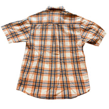 Load image into Gallery viewer, Bit & Bridle Shirt Mens Small Orange Plaid Button Up Y2K Skater Grunge Western