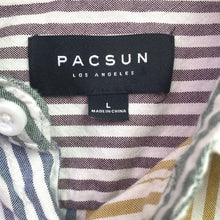Load image into Gallery viewer, Pacsun Shirt Mens Large Rainbow Stripe Color Block Preppy Academia Streetwear