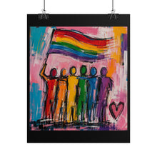 Load image into Gallery viewer, Rainbow Unity LGBTQ+ Community Wall Art | Diverse Pride Parade Print