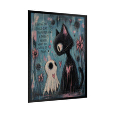 Load image into Gallery viewer, Rolled Poster — Cute Goth Cat & Ghost Art Print ("Loving You Feels Like Remembering a Dream")
