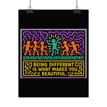 Load image into Gallery viewer, Being Different Is What Makes You Beautiful Rolled Poster — Vibrant Neon Pop Art Wall Decor