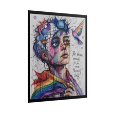 Load image into Gallery viewer, "Be Your Truest Self" Pride Wall Art | Fine Art Sketch Rainbow Poster