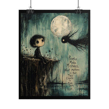 Load image into Gallery viewer, Rolled Poster — Moody Moonlit Illustration with Quote: “People Make Mistakes…”