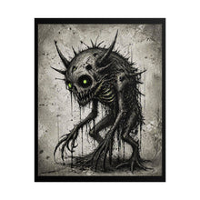 Load image into Gallery viewer, Horror Creature Poster — Dark Monster Art Print with Glowing Green Eyes