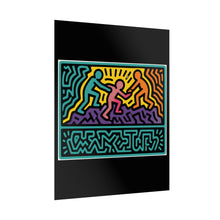 Load image into Gallery viewer, Keith Haring Style Rainbow Helping Hands Rolled Poster