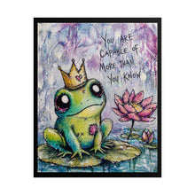 Load image into Gallery viewer, Inspirational Frog Poster — "You Are Capable of More Than You Know" Rolled Art Print