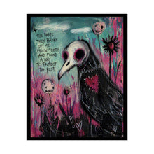 Load image into Gallery viewer, Dark Heart Plague Doctor Poster – Gothic Art Rolled Print with 'The Parts They Broke of Me' Quote