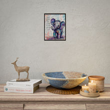 Load image into Gallery viewer, Inspirational Baby Elephant Poster — "Keep Growing, Keep Glowing" Rolled Art Print