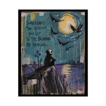 Load image into Gallery viewer, Healing Nightscape Poster — “Sometimes the Quietest You Get Is the Beginning of Healing” Rolled Art Print