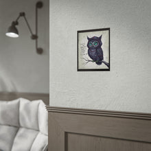 Load image into Gallery viewer, Rolled Poster — Cute Gothic Owl Illustration with Quote: “Even in the Darkness, There Is Always a Light to Guide You”
