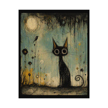 Load image into Gallery viewer, Cat Moon Poster — Whimsical Nighttime Art Print (Rolled Poster)