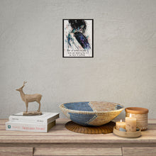 Load image into Gallery viewer, Rolled Poster — Watercolor Raven & Woman Art Print with Self-Kindness Quote