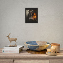 Load image into Gallery viewer, Horror Nun Poster – Flaming Inverted Cross Gothic Wall Art
