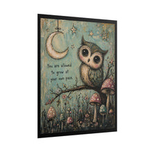 Load image into Gallery viewer, Owl Wall Poster — "You Are Allowed to Grow at Your Own Pace" Inspirational Nursery Art