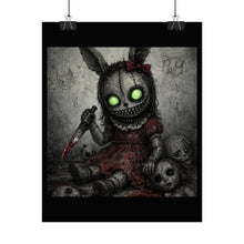 Load image into Gallery viewer, Horror Bunny Poster - Creepy Doll Art Print with Glowing Eyes