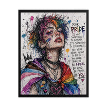 Load image into Gallery viewer, "Born To Be Free" Pride Art | Fine Line Sketch Bisexual Cape Poster