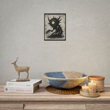 Load image into Gallery viewer, Horror Monster Poster - Green Eyed Creepy Creature Rolled Art Print