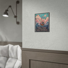 Load image into Gallery viewer, "Every Storm Makes Your Sail Stronger" Black Cat Wall Art | Nautical Painting Print
