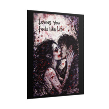 Load image into Gallery viewer, Romantic Vampire Art Poster — "Loving You Feels Like Life" Rolled Wall Print