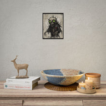 Load image into Gallery viewer, Horror Skull Poster — Glowing Green Eyes Spiked Skeleton Art