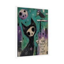 Load image into Gallery viewer, Make Beauty Out of the Noise Rolled Poster — Gothic Whimsical Cat Wall Art
